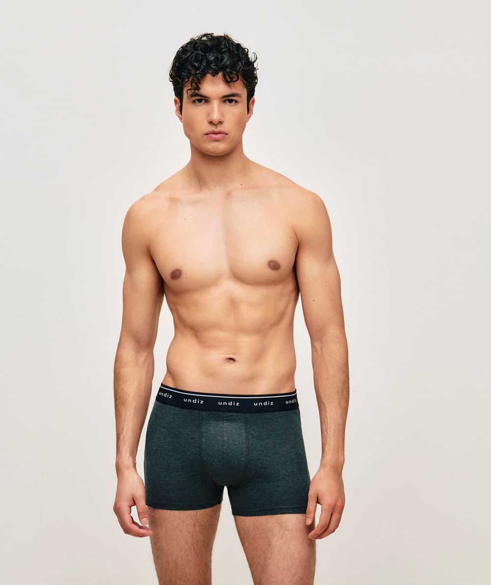 Plain cotton boxer shorts;