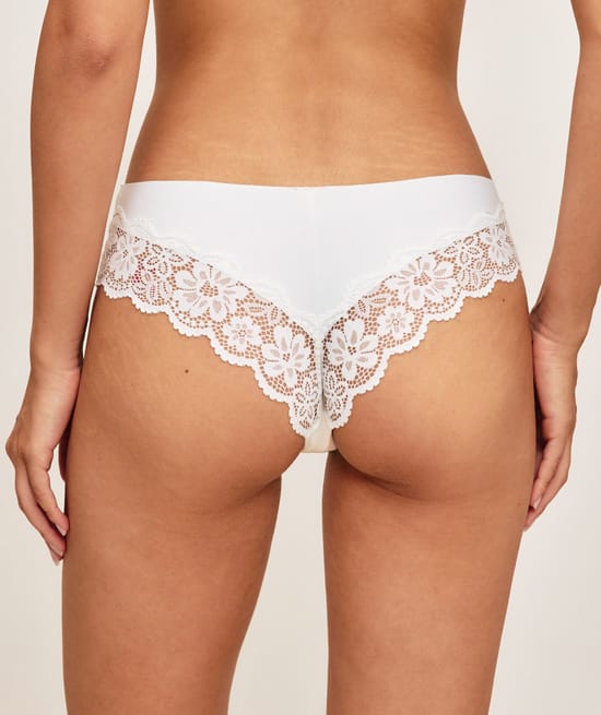 Cheeky in microfiber and floral lace;