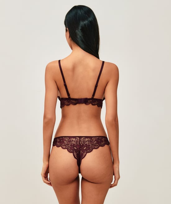 Lace triangle bra;