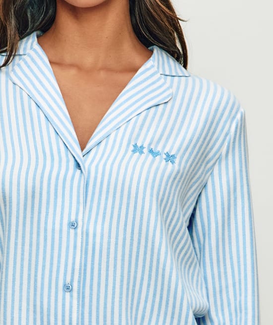 Striped flannel shirt;