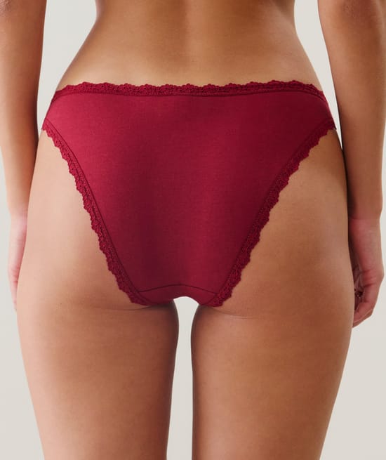 Cotton and lace brief;