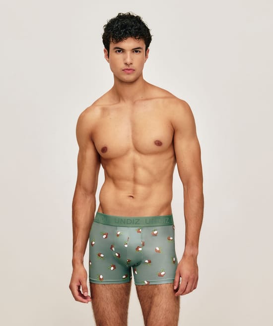 Coconut print microfiber boxer;