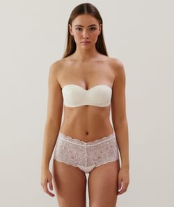 Soutien-gorge bandeau en dentelle;