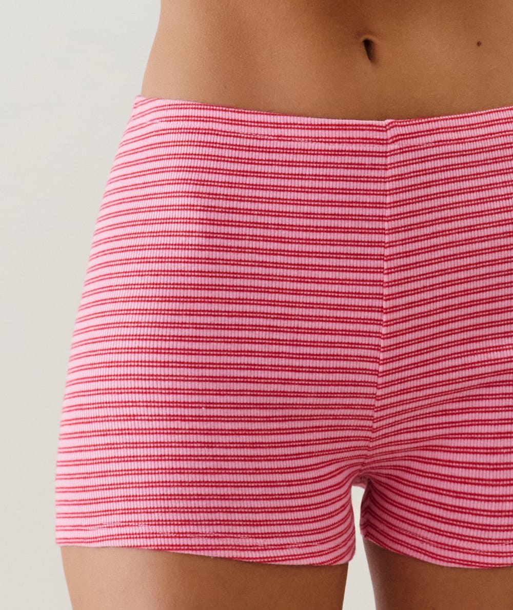 Short en jersey à rayures;