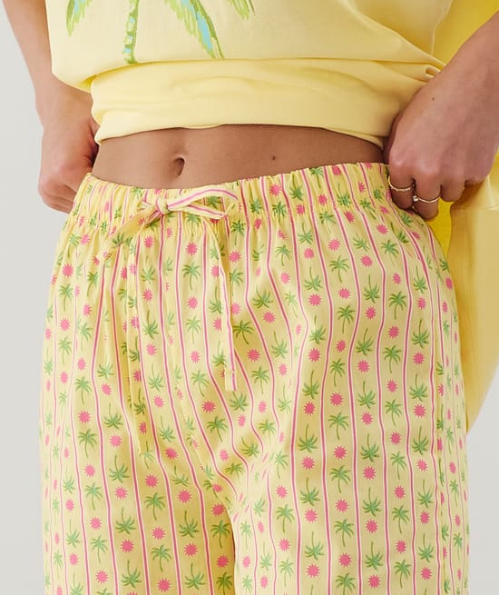 Rechte broek met motief;