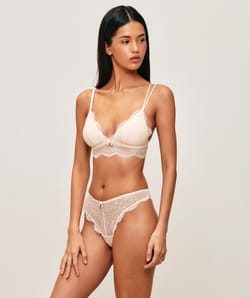 Lace padded triangle bra;