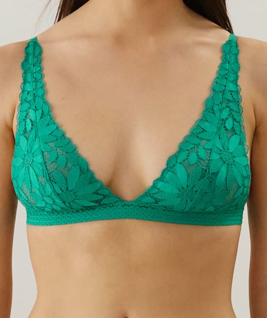 Soutien-gorge triangle en dentelle;