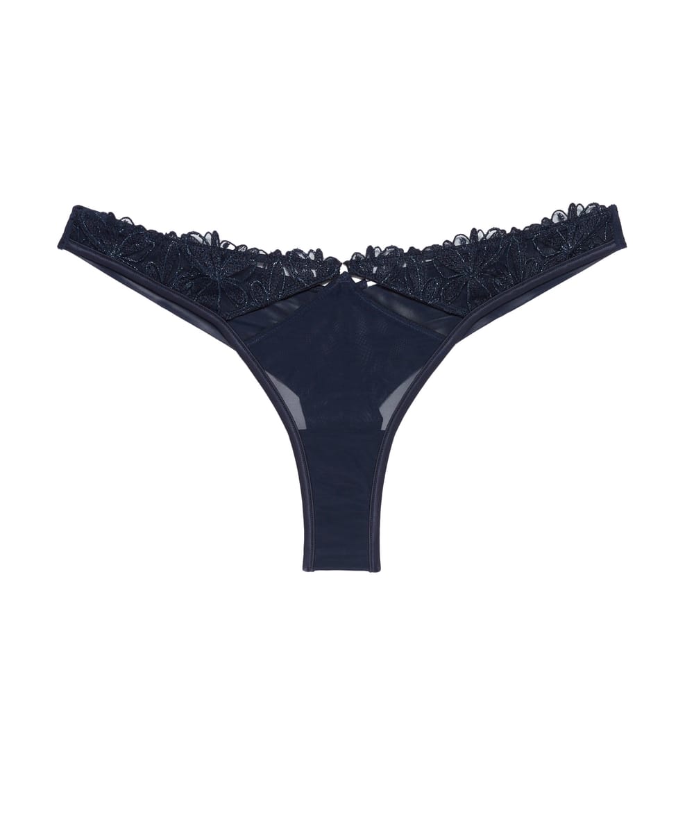 Thong with embroidery;