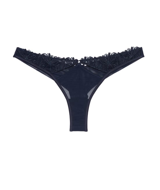 Thong with embroidery;