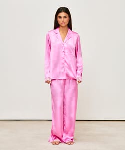 Striped satin shirt;