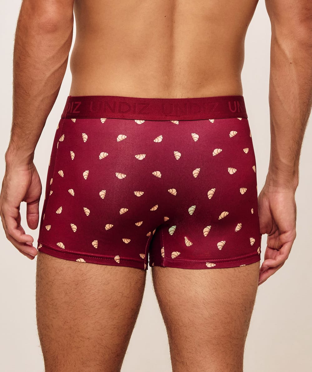 Boxer en microfibre imprim&eacute; croissant;