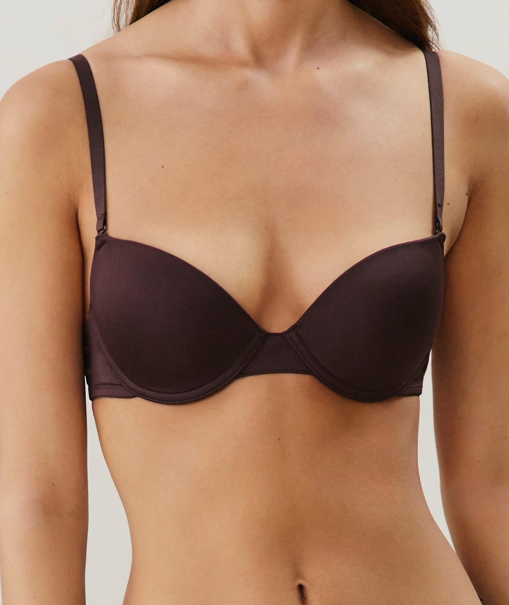 Microfibre push-up padded bra;