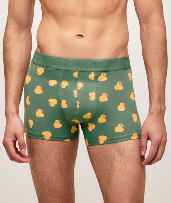 Boxer en coton imprim&eacute; canards;