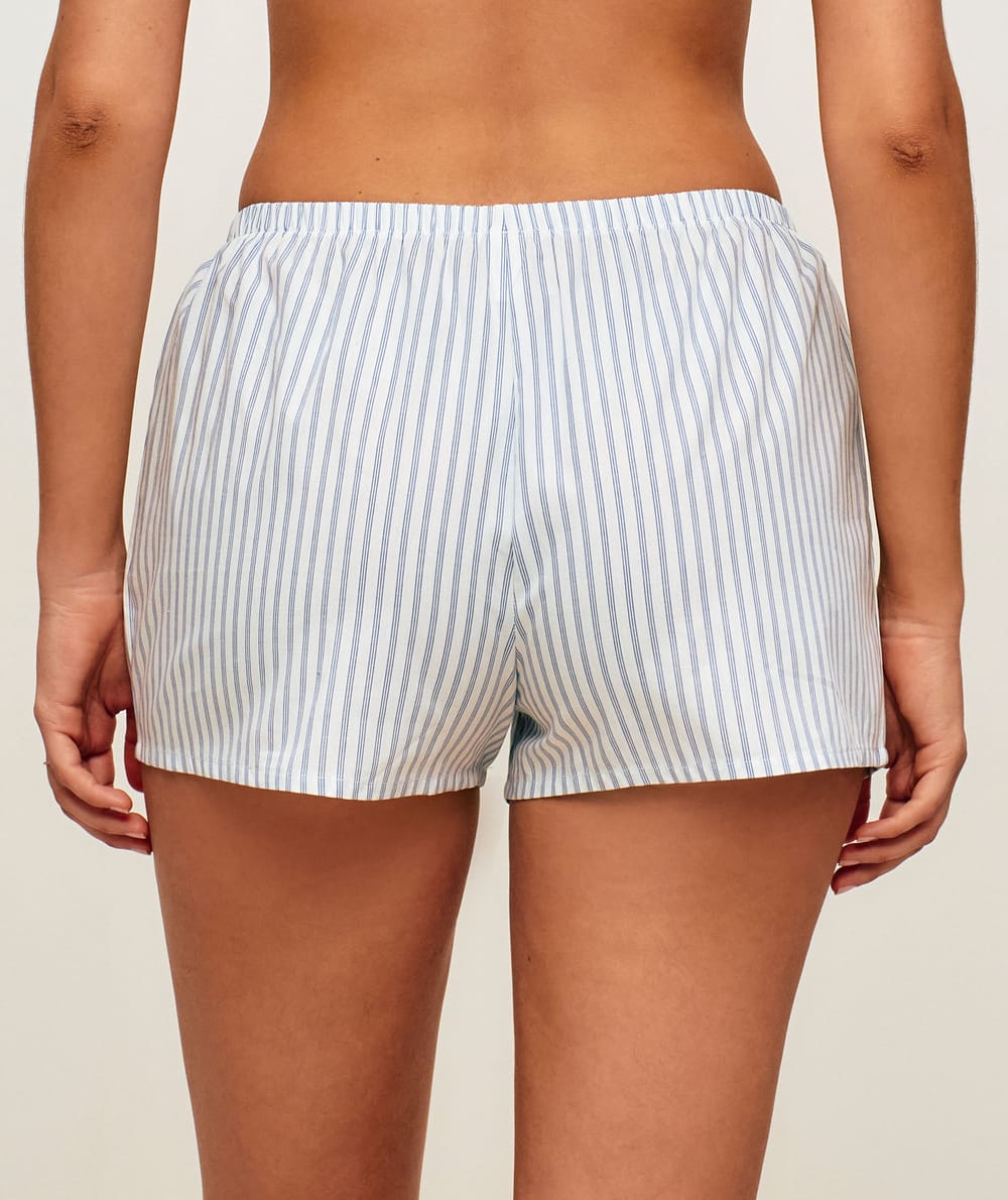 Striped cotton shorts;