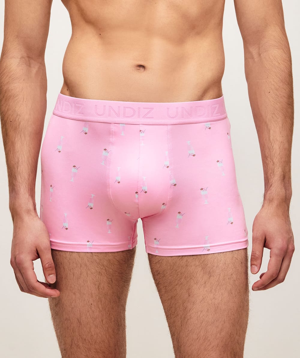Boxer en microfibre imprim&eacute; milkshake;