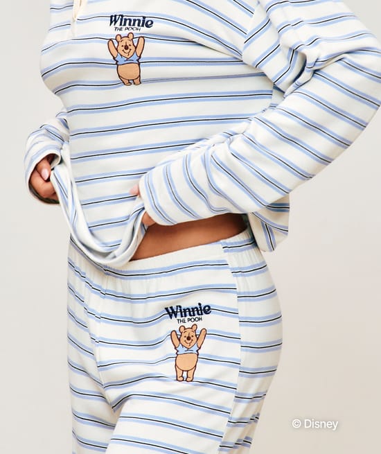Pantalon en jersey ray&eacute; Winnie l'Ourson;