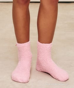 Fluffy knit socks with Care Bears embroidery;