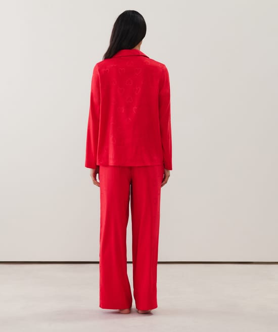 Chemise en satin à motifs;