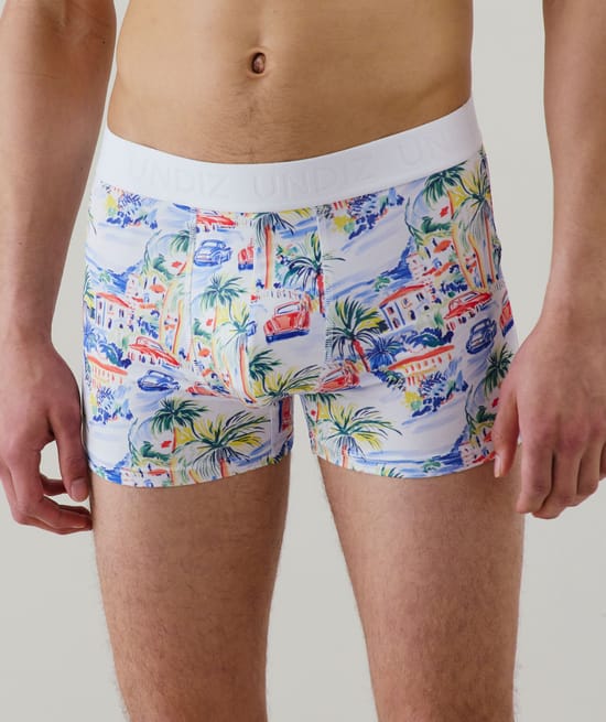 Cotton boxer shorts with pattern;