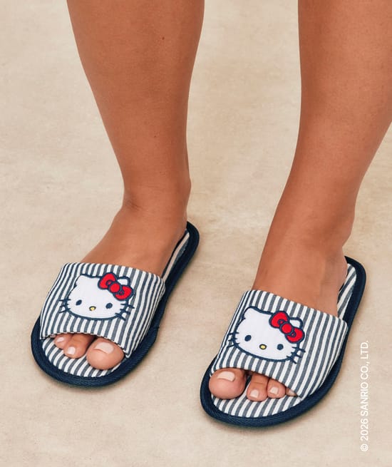 Chaussons &agrave; rayures Hello Kitty;