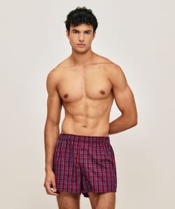 Cotton checked boxers;