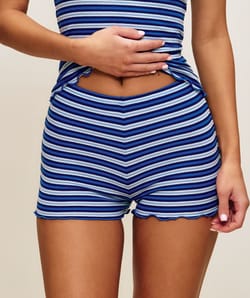 Striped cotton shorts;