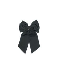 Black satin bow hair clip;