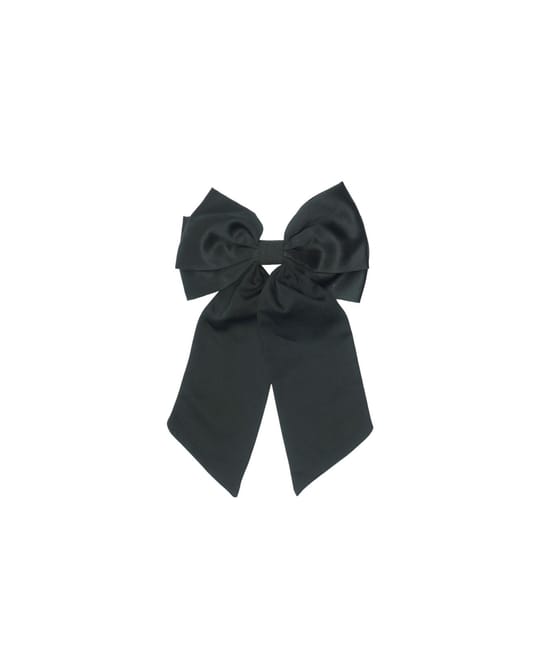 Black satin bow hair clip;