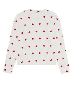 Heart print velour pajama set;