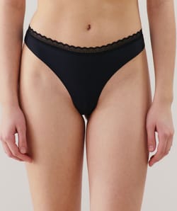 Microfiber and lace tanga;
