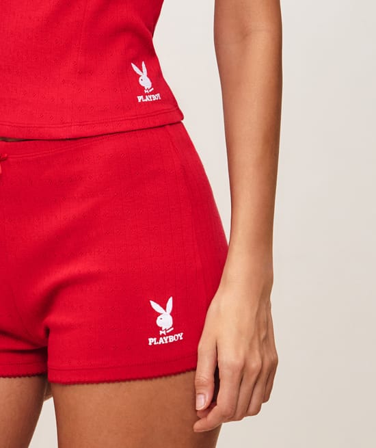 Shorts de algod&oacute;n con patr&oacute;n de Playboy;
