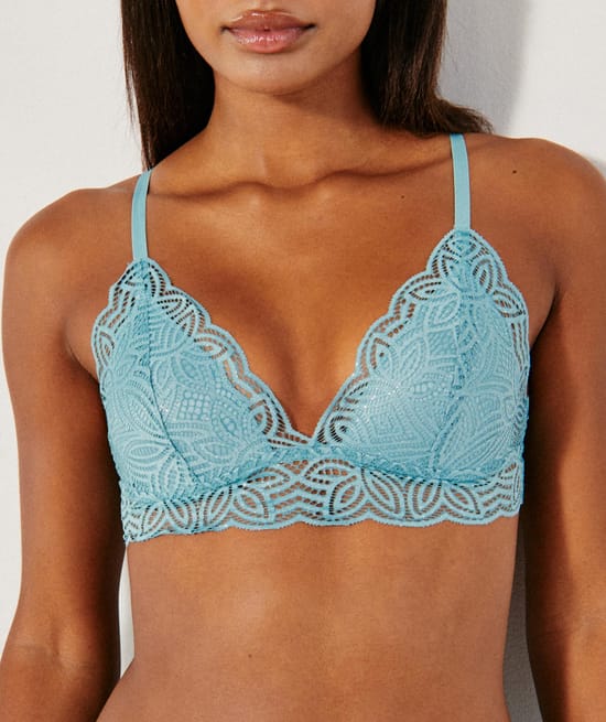 Soutien-gorge triangle en dentelle;