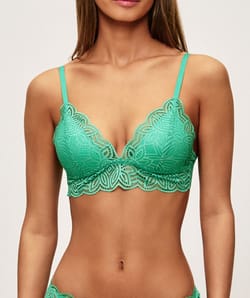 Lace triangle bra;