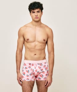 Microfibre boxer shorts with watermelon pattern;
