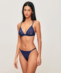 Lace triangle bra;