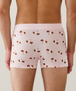 Cotton boxer shorts with dachshund pattern;