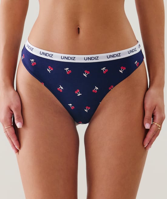 Tanga de algodón con estampado de cerezas;