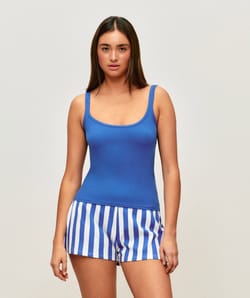 Ribbed jersey tank top;