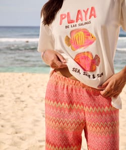 camiseta de algod&oacute;n con estampado 'playa';