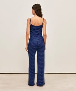 Polka dot jersey pants;