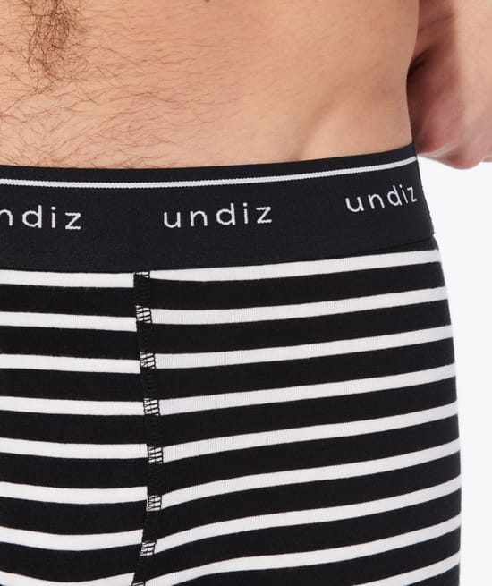 Striped cotton boxer shorts ;
