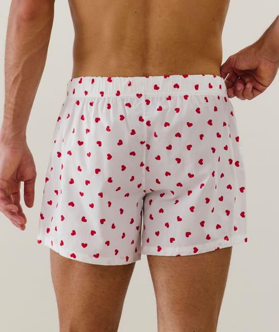 Cotton boxer shorts with pattern;