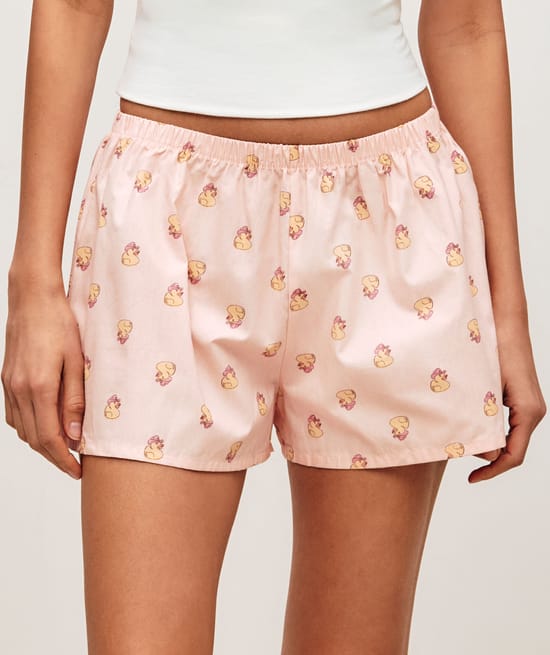 Pantalones cortos de algod&oacute;n con estampado de pato;