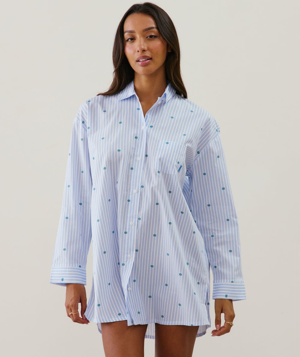 Camisa vestido de algodón;