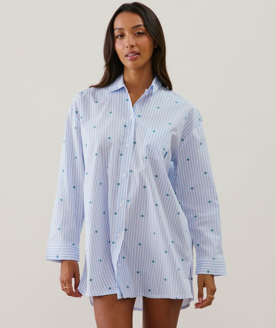 Camisa vestido de algodón;
