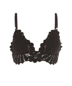 Lace triangle bra - black;