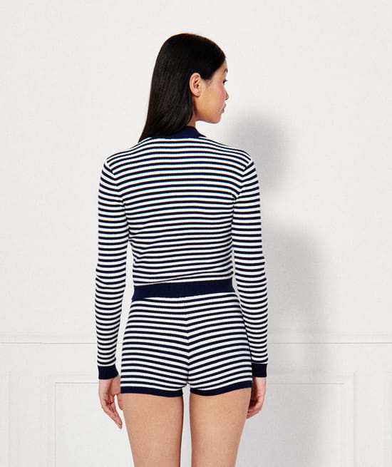 Striped knitted cardigan;