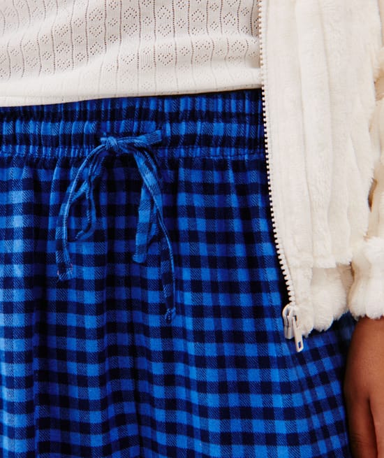 Straight-leg checked trousers;