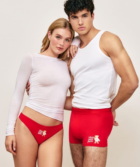 Boxer en coton motif ourson "Mon petit pain;