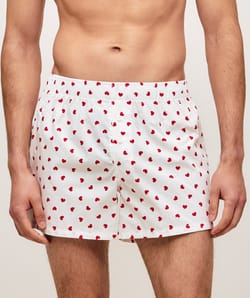 Cale&ccedil;on en coton motifs coeurs;
